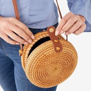 Summer & Rose Kristine Straw Round Crossbody Bag